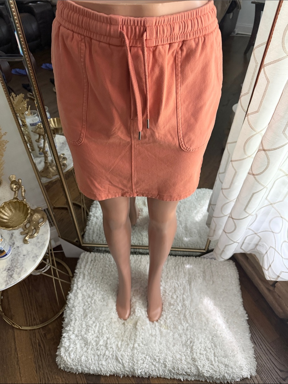 Athleta Coral Drawstring Mini Skirt
